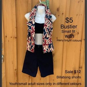 UK jacket, billabong shorts and bustier deals!
